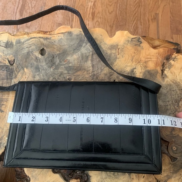 Vintage Genuine Eel Skin Black Shoulder Bag / Clutch - Picture 7 of 9